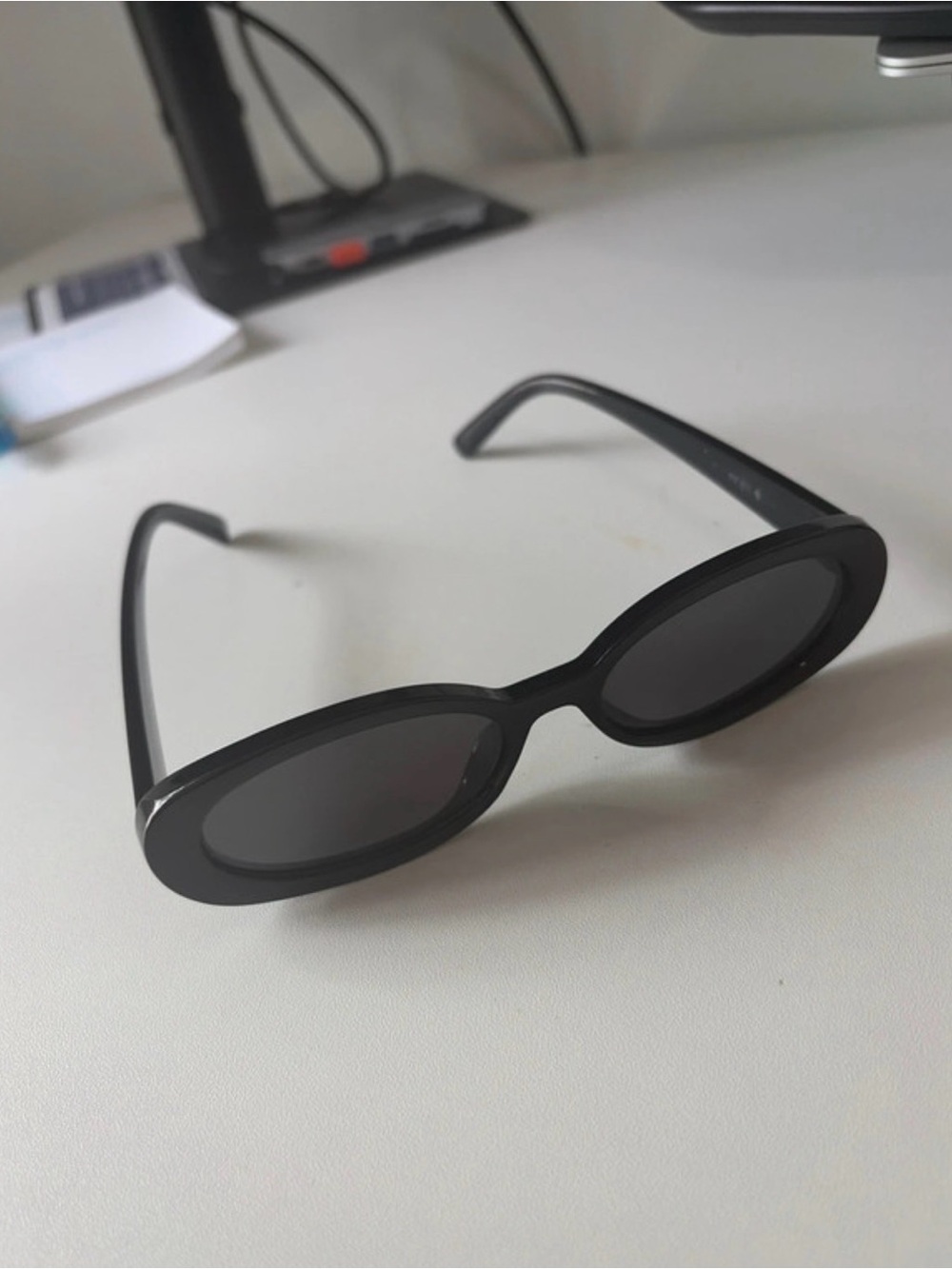 Classic Black Oval Sunglasses